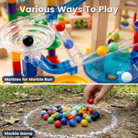 POPLAY 60 glass marbles for Chinese checkers in 6 solid colors - view 4