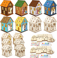Fennoral 7 pack wooden 3D pumpkin house craft kit for kids Halloween decorating - view 5