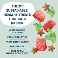 Shameless Pets Crunchy Cat Treats - Catnip Treats for Cats with Digestive Support, Kitten Treats with Real Ingredients, Natural & Healthy Flavored Feline Snacks - Catnip N Chill Tuna, 12 oz