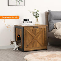 Cat Litter Box Enclosure, Hidden Litter Box Furniture - Warm Brown / 23.6"L x 19.7"W x 21.7"H - image 3