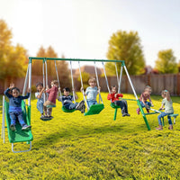 Sportspower Park Ridge metal swing set with slide, glider, teeter totter and swings
