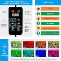 Advanced 7-Row LED Aquarium Light, Easy Setup Controller, Auto On Off Full Spectrum Fish Tank Light, 24/7 Lighting Cycle, 8 Colors, 10 Level Dimming, 48W for 36"-42" Freshwater Planted Tank