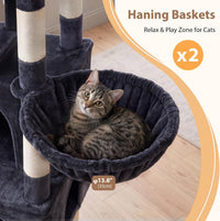 Cat Tree Tower 42'' with Condo, Indoor Scratching Post GCT005SG – Essentials for Cats - Dark gray / 78.7 inch - image 4