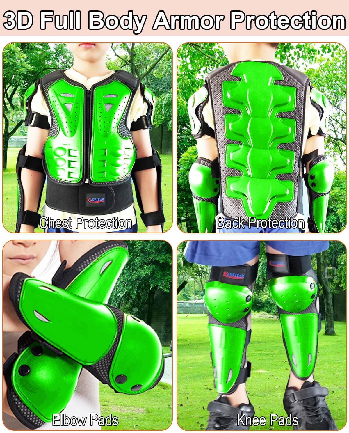 DBaoXiaoMu kids dirt bike gear armor vest suit with chest, back, knee and elbow protection - view 28