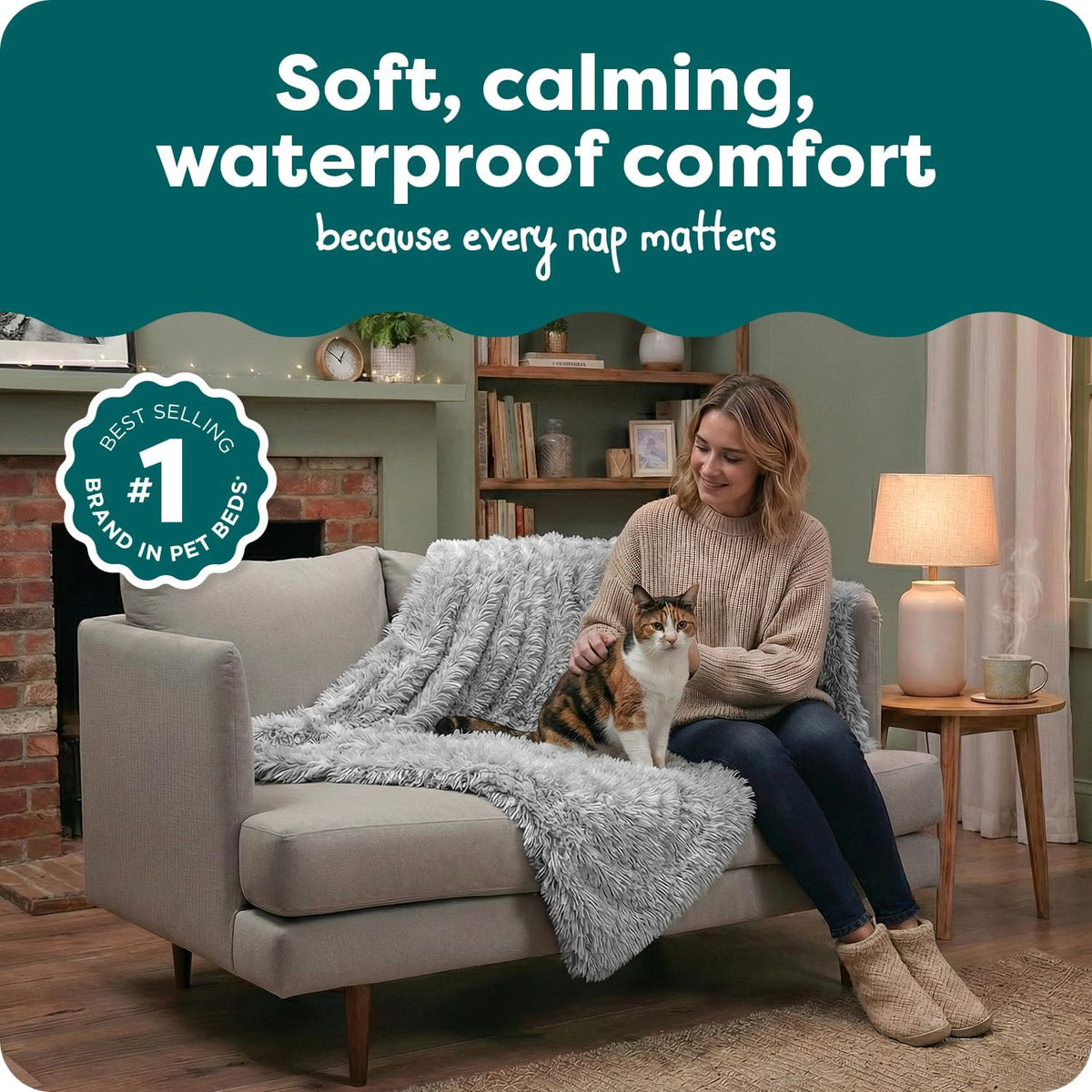 Furhaven Waterproof Throw Blanket for Dogs & Indoor Cats - Mist Gray / Medium - image 2