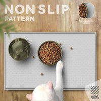 Dog Food Mat - Raised Edges Dogs Mat for Food and Water Prevent Spill, Waterproof Cat Food Mats - 18.5"L x 11.5"W / Mist - image 4