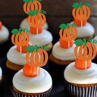 24 PCS Pumpkin Oh Baby Cupcake Toppers Glitter Fall Theme pumpkin - A Design 1 Orange - image 3