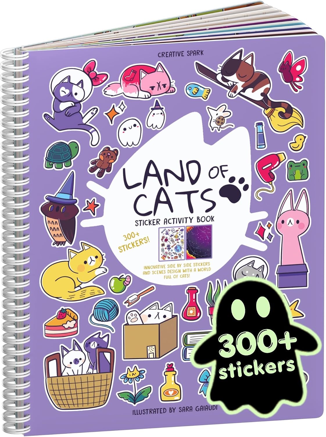 Cupkin Animal Habitats Sticker Book, 12 Coloring & Activity - Land of Cats