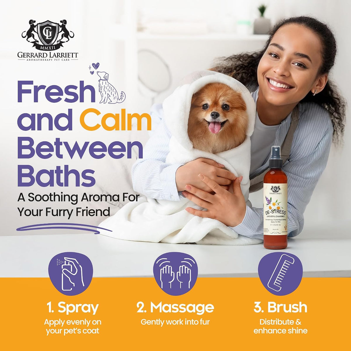 Dog Perfume Spray Long Lasting Chamomile & Lavender 8 Fl Oz - image 4
