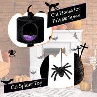 Halloween Cat Tree for Indoor Cats - Black and Purple - image 3