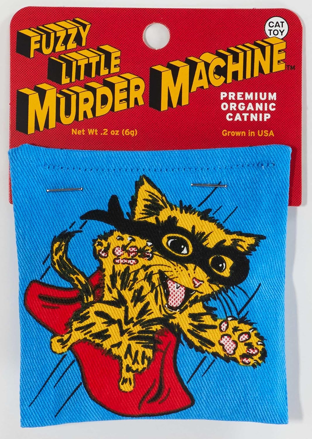 Blue Q Catnip - Cute Cat Toys for Biting with Funny Graphics -I Love My Cat – Essentials for Cats - Fuzzy Little Murder Machine