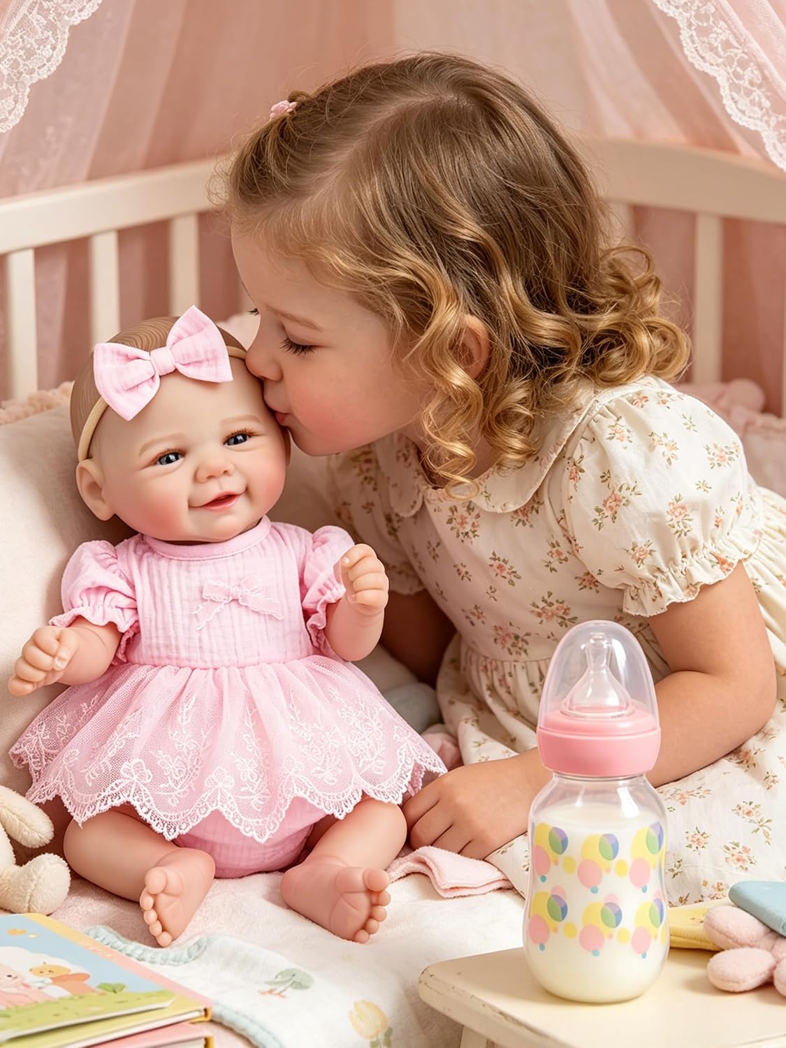 EKOKIZ blue reborn baby doll dress set with hairband and shoes for 17 to 20 inch dolls - view 11