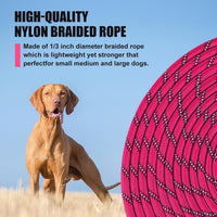 Long Dog Leash Reflective Rope Training Lead 15ft 30ft 50ft Check Cord – Essentials for Dogs - Pink / 15ft x 3/8inch - image 2