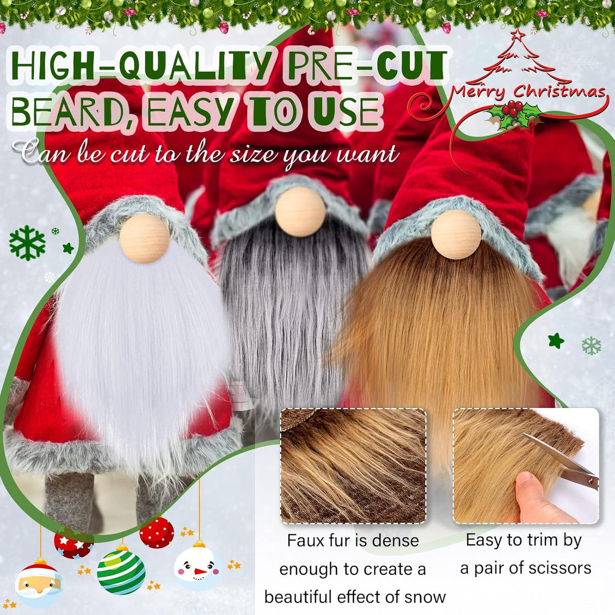 Tudomro 45 Pcs Halloween Gnome Beards for Crafting DIY Gnome Beard - Gray, Camel, White / 45 - image 3