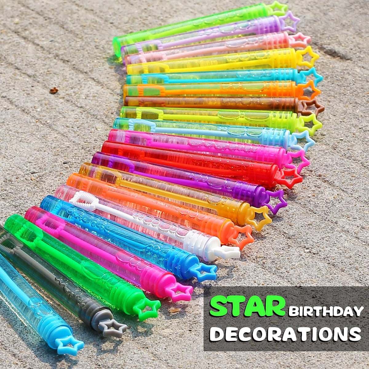 32 Pcs 8 Colors Neon Mini Star Bubble Wand - kid bubble - image 4