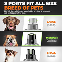 Dog Nail Grinder with 2 LED Lights Powerful 2 Speeds Super Quiet Dog Nail Trimmers with 3 Grinding Wheels Rechargeable Pet Dog Nail Clippers for Large Medium Puppy Dogs Dog Nail File Cat Nail Clipper