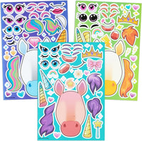 JOYIN 36 Sheets 9"x6" Make a face Stickers for Kids - Neo Unicorn - image 3