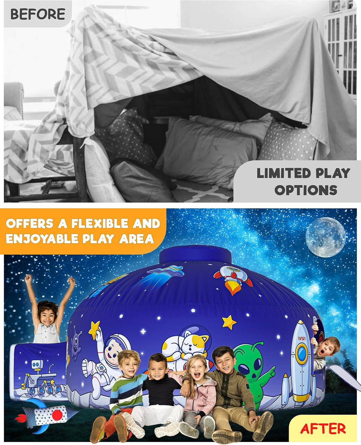 Air Tent for kids Door 77 x 50 in - Astrodome - image 3