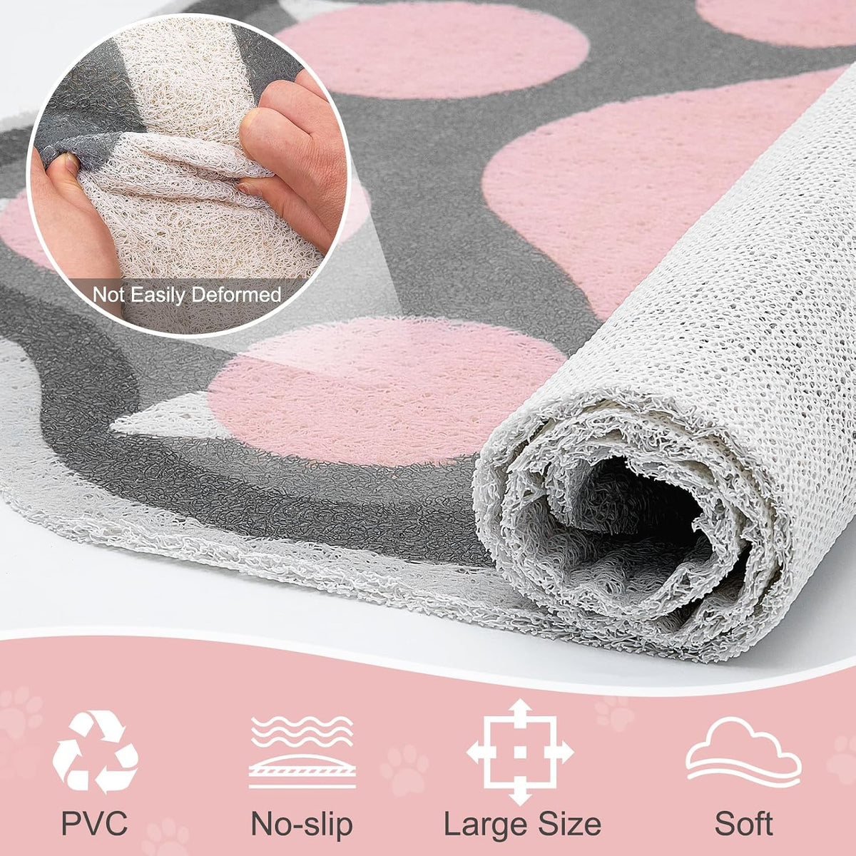 Large Cat Litter Mat, 40"x30" Litter Trapping Mat – Daily Care for Cats - image 4