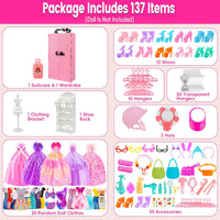 TQRAZ 76 Pcs Doll Car Playset Clothes and Accessories with 11.5 Inch - 137 pcs - image 2