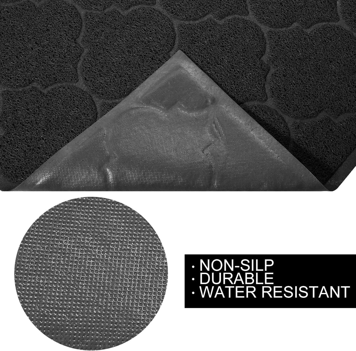 LittleTiger Cat Litter Mat, XL Super Size, Phthalate Free - Black - image 3