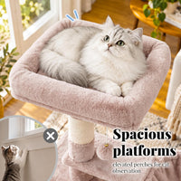 Hey-brother Cat Tree, Multi-Level Sisal Covered Scratching Posts - Muchroom / 60.6 Inches - image 3