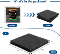 hygger Aquarium Sponge Filter Pad, Filter Media Foam Sponges - 7.9*7.9*1 inch/2pcs - image 3