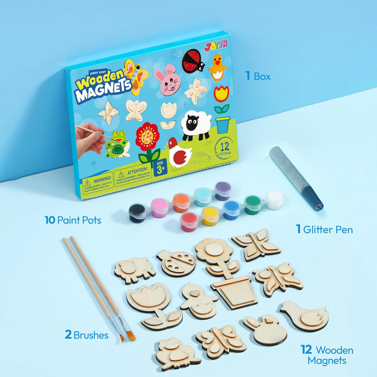 JOYIN 12 Wooden Magnet Painting Kit - Nature - image 2