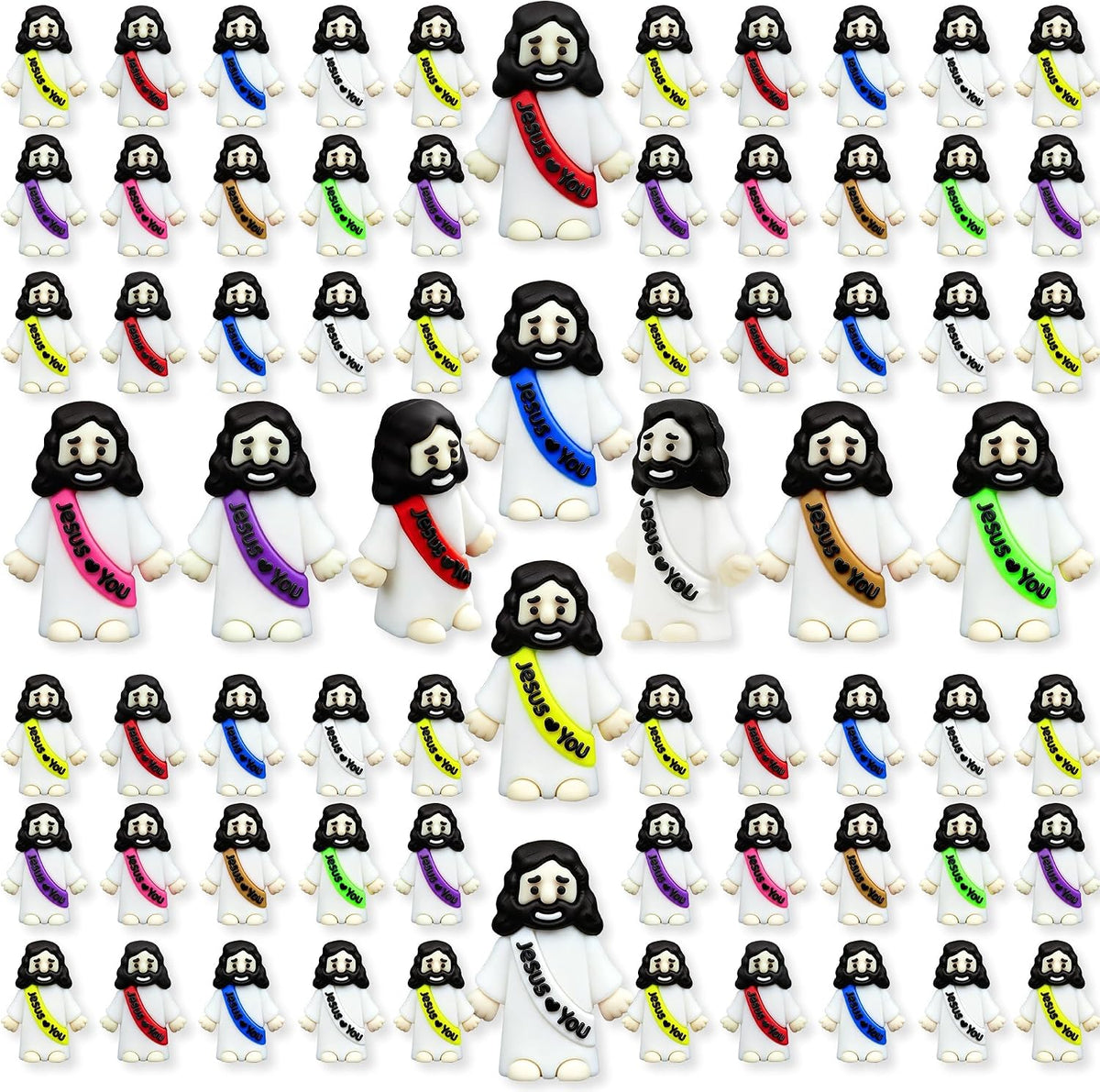 100 Pcs Mini Jesus Figures - 8 Color*100