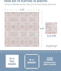 Play Platoon Kids Play Mat, 9 Tile 72x72 Inch - 96"L x 96"W x 0.6"Th / Petal - image 2