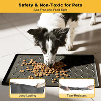 Pieviev Silicone Dog Cat Food Bowl Mat, Waterproof Raised Edge - M-24''X16'' / Black - image 3