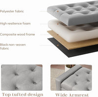 Ottoman with Storage, 48.8" Fabric Storage Ottoman Bench with Hinge, Bedroom Bench, Upholstered Benches with Seating for Living Room, Entryway (Grey)
