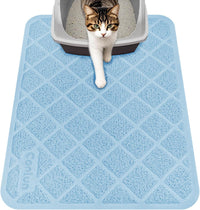 Conlun Cat Litter Mat Litter Trapping Mat - Light Blue / Small (24" x 17")
