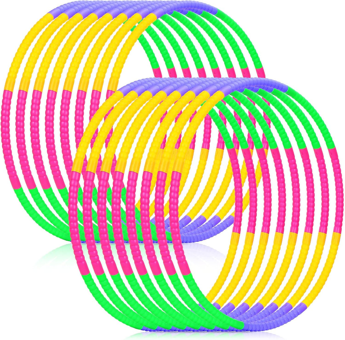 Vinsot snap together plastic hoops for kids in multicolor detachable sections - view 3