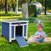 Cat House for Outdoor Cats - Blue - image 2