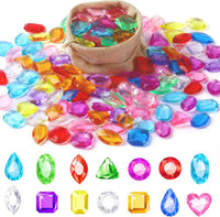 MARFOREVER 150 colorful acrylic pirate treasure gems with gunny bag - view 2