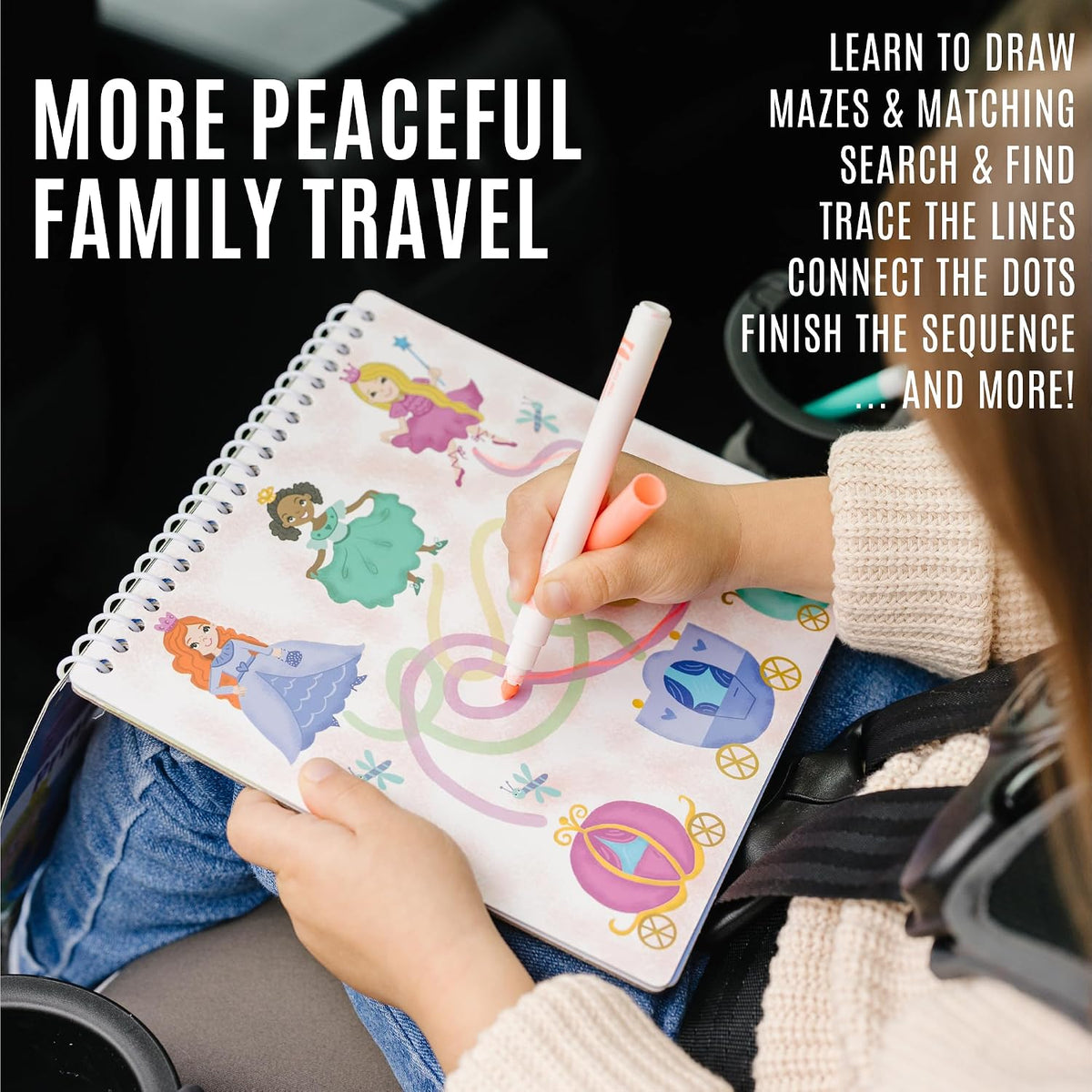 Totebook kids travel activity kit with tethered dry erase markers and ocean theme activity book - view 14