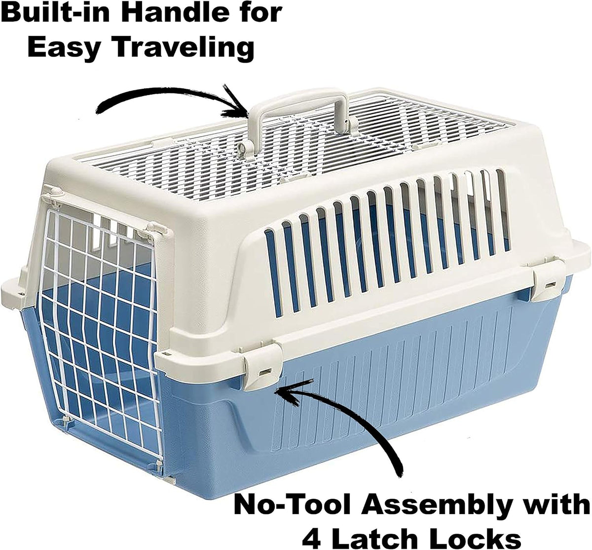 Ferplast Atlas Pet Carrier - Blue / 22.8"L x 14.5"W x 12.6"H - image 4