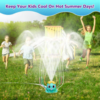 MoKo green dinosaur water sprinkler for kids with 360 degree spray - view 3