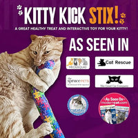 Kitty Kick Stix 15" Original Catnip Kicker Toy (Set of 2), Handmade in USA by Cat Lovers, Interactive Natural Cat & Kitten Toy, Packed with 100% Potent Catnip for All Breeds (15" +6" Combo)