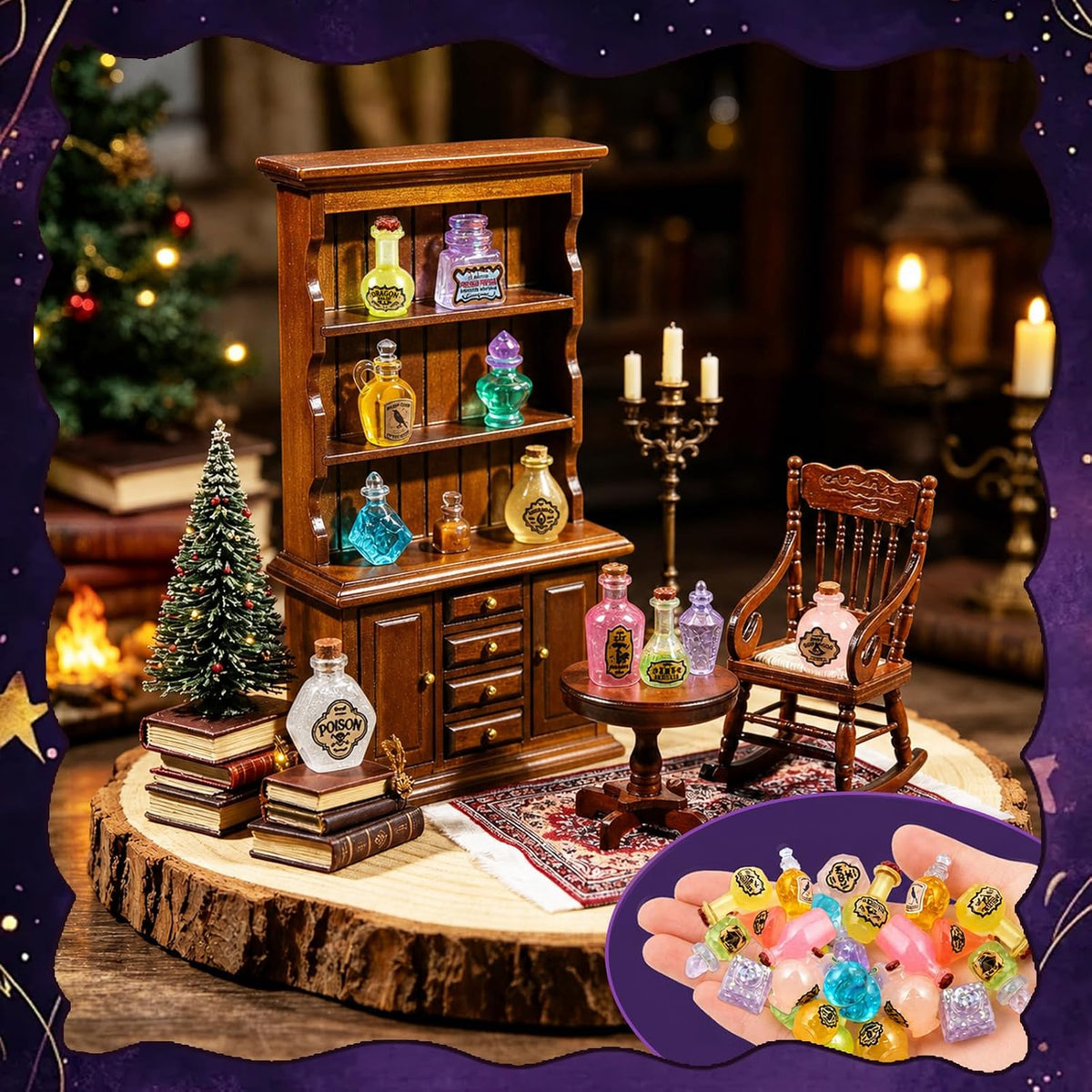 Furjane 45 miniature magic potion bottles with vintage labels for a dollhouse - view 37