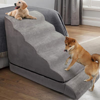 Dog Stairs for High Beds 30-36" H 6-Step Pet Stairs for Large Dogs – Essentials for Dogs - Gray