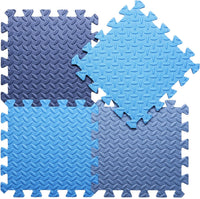 Foam Play Mat for Baby, Soft Non-Toxic Baby Playmat - Dark Blue/Blue/Gray Blue / 16 Pcs/47.2*47.2 - image 3