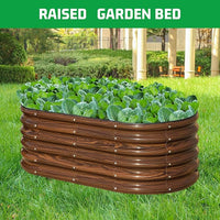 SnugNiture 3 Pcs 4x2x1.5ft Raised Garden Bed Outdoor, 17" Tall Galvanized Metal Planter Box, Raised Garden Bed Kit for Planting Vegetables Plants Fruits, Brown