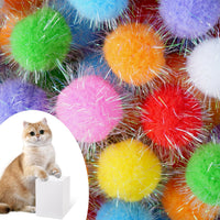 DF DUALFERV 60 Pcs Cat Pom Pom Balls, Interactive Cat Toys - 60