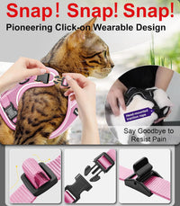 Cat Harness and Leash for Walking Escape Proof Soft Adjustable Cat - Pink / XS (4-6lb) - image 2