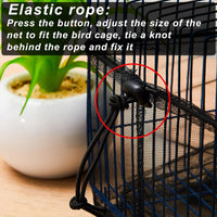 Bird Cage Net Cover Seed Catcher - Black / 59.8 x 39.4 Inch/ 152 x 100 cm - image 3