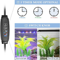 FEDOUR USB Mini Aquarium LED Light, Full Spectrum Aquarium Light with Extendable Brackets, Adjustable Aquarium Plant Light with External Controller, for Freshwater Tank (11-16in)