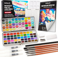 Premium Watercolor Paint Set Bundle with 100 Vibrant Colors for Adults – Fun for Kids & Family - Large Set
