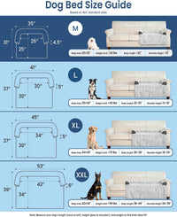 Calming Dog Bed for Couch with Cozy Raised Edge - Grey / 35"L x 31"W x 4.5"Th - image 3